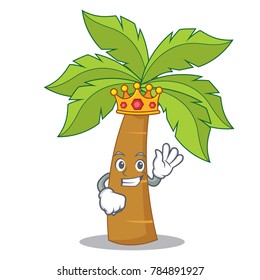 King palm tree character cartoon
