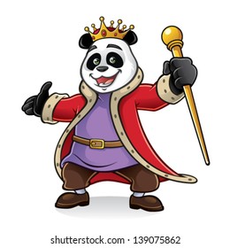 King of panda being greeted with friendly and excited