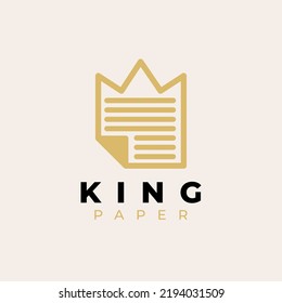 King paper logo icon vector illustration