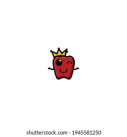 King Paprika Cartoon Character Vector Illustration Design. Outline, Cute, Funny Style. Recomended For Children Book, Cover Book, And Other.