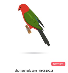 King parrot color flat icon for web and mobile design