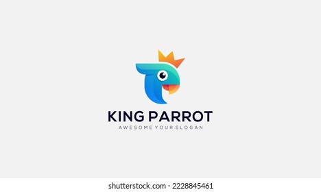 King parrot logo design Simple modern logo vector