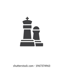 King and pawn chess piece vector icon. filled flat sign for mobile concept and web design. glyph icon. Symbol, logo illustration. Vector graphics