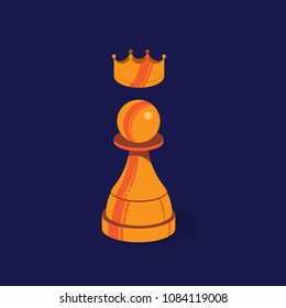 king pawn design with blue background