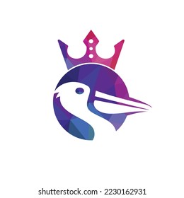 King pelican vector logo design template.