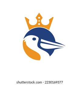 King pelican vector logo design template.