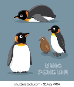 King Penguin Cartoon Vector Illustration