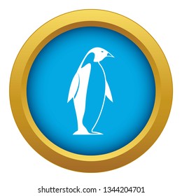 King penguin icon blue vector isolated on white background for any design
