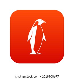 King penguin icon digital red for any design isolated on white vector illustration