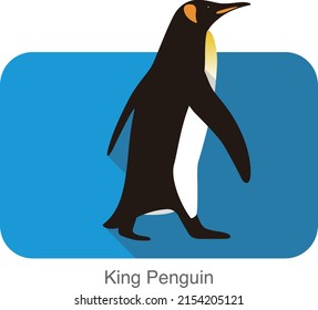 King Penguin walking, Penguin seed series, vector illustration