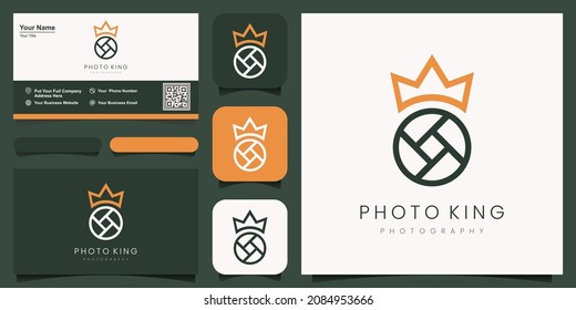 king photography studio logo, design vector simple elegant modern style.
