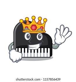 King piano mascot cartoon style