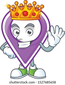 King pin location cartoon on white background