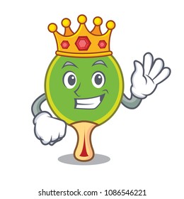 King ping pong racket mascot cartoon
