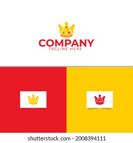 King Pizza Logo Design Template Vector