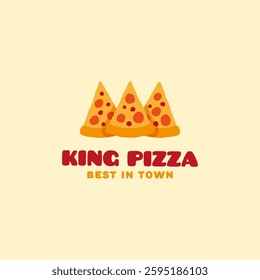 King pizza logo design template. Vector illustration.