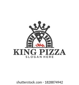 King Pizza Logo Vector in black, you can change the color as needed
