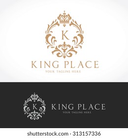 King place logo template Brand identity for hotel, Fashion, Real estate company