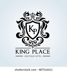 King Place luxury brand logo template