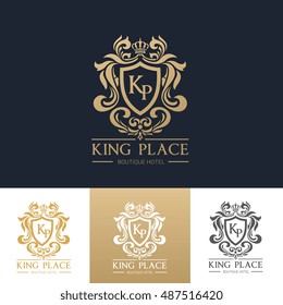 Modelo de logotipo da marca de luxo King Place