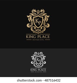 King Place luxury brand logo template. 