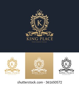 King place Luxury Hotel Logo Template