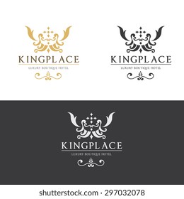 King Place Luxury Vintage Hotel Logo Template