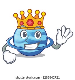 King planet uranus above the sky cartoon