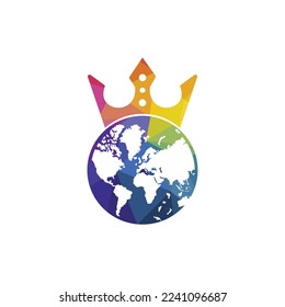 Diseño del logotipo del vector King Planet. Diseño de iconos con el logotipo de Globe King.	