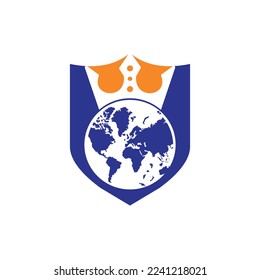 King Planet Vector Logo Design. Globe King Logo Icon Design.