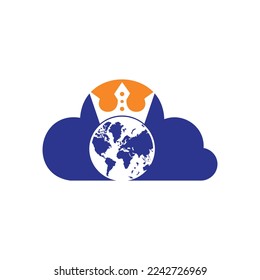King Planet Vector Logo Design. Globe King Logo Icon Design.	