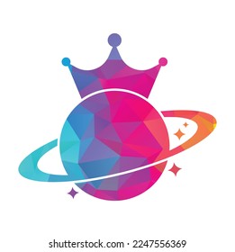King Planet Vector Logo Design.