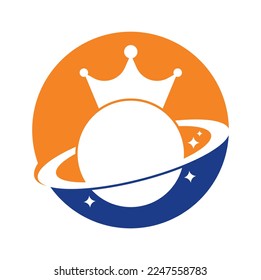 Diseño del logotipo del vector King Planet.