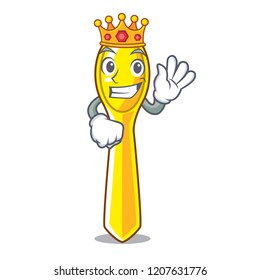 King plastic kitchen spoon isolated on mascot