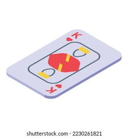 King play card icon isometric vector. Poker deck. Spade hand