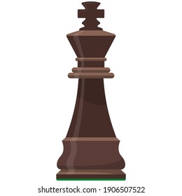 King playing chess piece flat vector icon. Chessman single object isolated on white background. Game knight figurine illustration