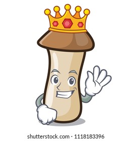 King pleurotus erynggi mushroom mascot cartoon
