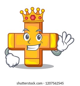 King plus sign isolated on the mascot