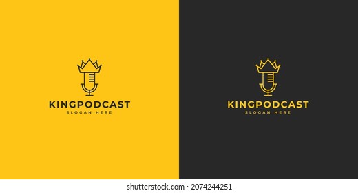 King of Podcast logo design with simple crown shape
