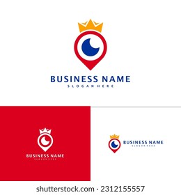 King Point logo template, Creative Point logo design vector, King logo concept