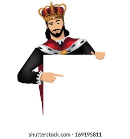 King points to your message. EPS 10 vector, grouped for easy editing. No open shapes or paths.