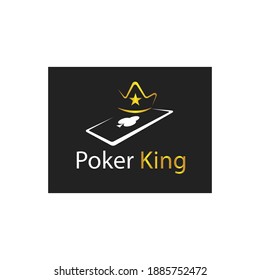 king of poker logo creative card illustration and crown vector design