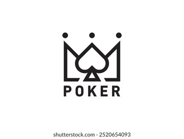 king poker logotipo design. clube casino apostas símbolo de jogo modelo de design