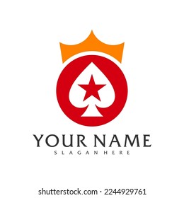 King Poker logo vector template, Creative Poker logo design concepts