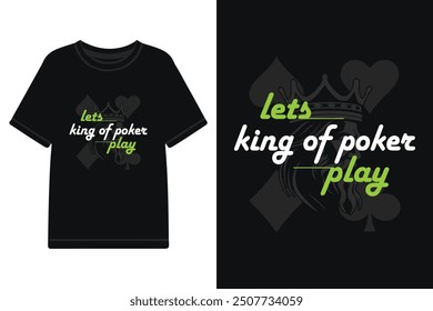 king of poker t shirt design, poker themed t shirt design template with typography and vector