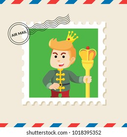 King postage stamp on air mail envelope