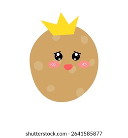 King Potatoes expressions of cartoon illustrations. cute and adorable emoticons of fruits and vegetables style. happy, laugh