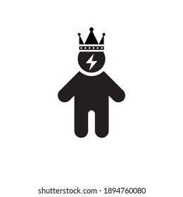 King and power icon, symbol vector illustration.
