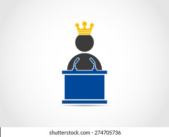 King Presentation Instruction Speech Podium