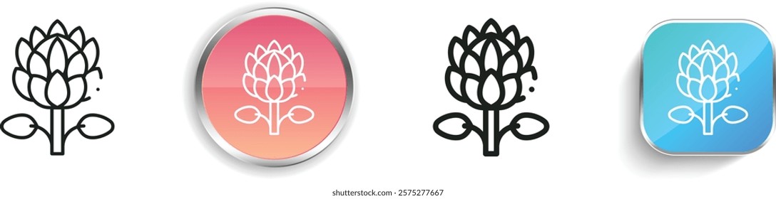 king protea icon. Thin Linear, Regular and Button Style Design Isolated On White Background